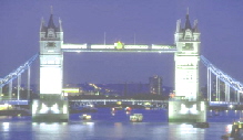 Tower Bridge by night, London UK